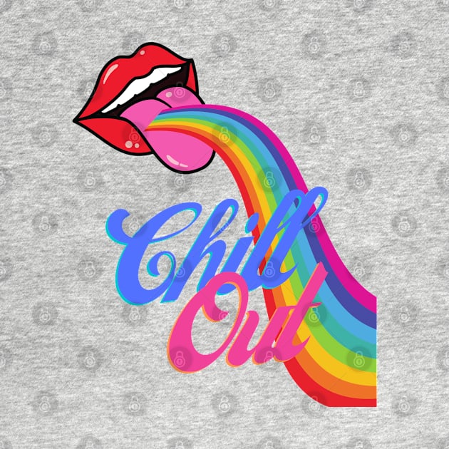 Chill Out Rainbow Lips Retro by MalibuSun